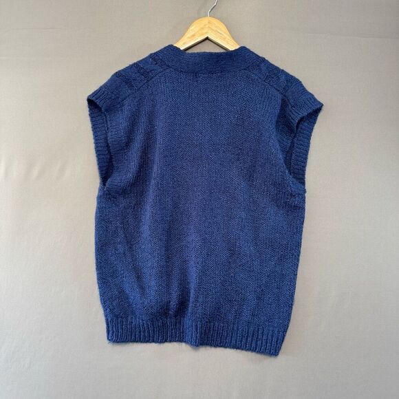 Ashley Hill Women’s Blue Button Up Sweater Vest Size Large 100% Acrylic - Picture 5 of 9